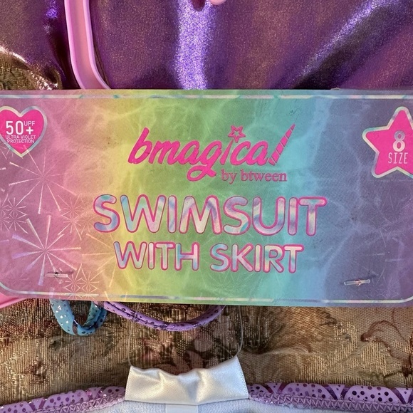btween bmagical 3Pc Mermaid Skirt Tankini Set Girls Size 8 UPF 50 Multicolor NWT - Picture 11 of 11